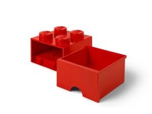 lego 5006129 cerveny ulozny box ve tvaru kostky se 4 vystupky